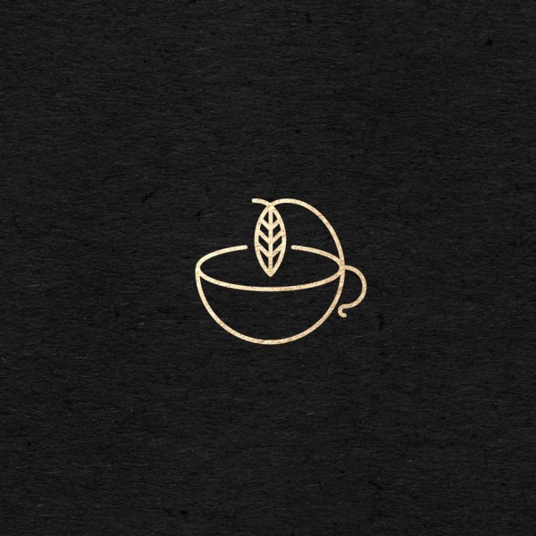 tea leaf in cup minimal logo