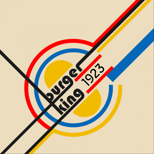 Burger King  logo  in Bauhaus design style