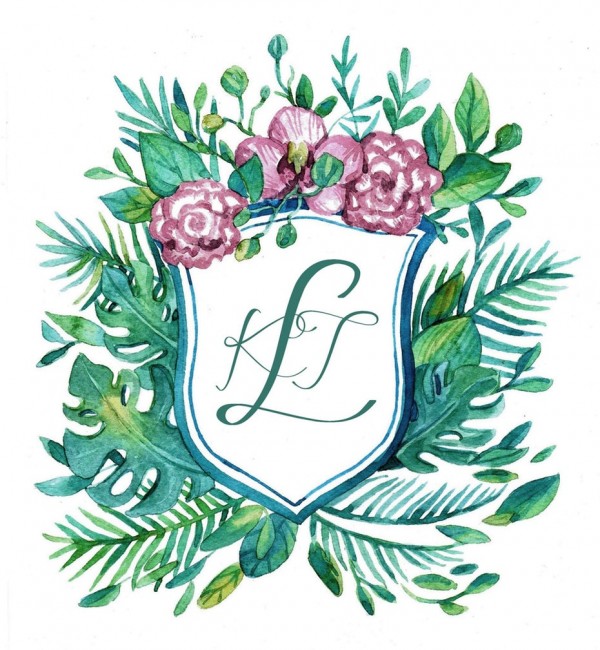 Illustrative wedding  logo 