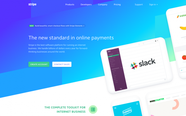 Stripe webpage screenshot