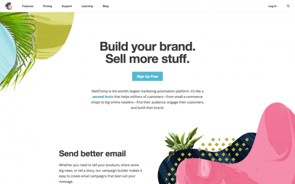 Mailchimp website screenshot