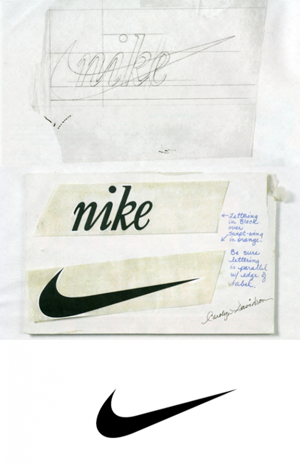 Nike  logo  process sketch