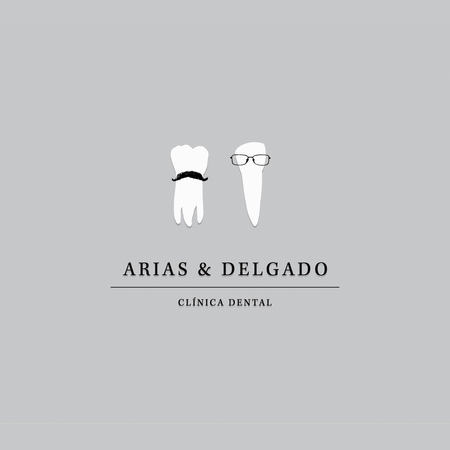 arias & delgado funny tooth dental  logo 