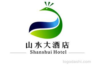 山水大酒店標(biāo)志logo設(shè)計(jì)，品牌vi設(shè)計(jì)