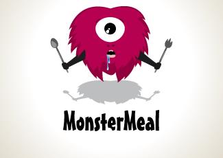 MonsterMeal快餐店logo標志logo設(shè)計，品牌vi設(shè)計