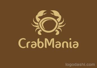 CrabMania餐廳標(biāo)志logo設(shè)計(jì)，品牌vi設(shè)計(jì)