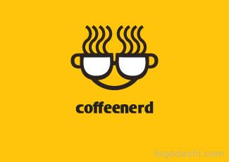 Coffeenerd咖啡標(biāo)志圖標(biāo)志logo設(shè)計，品牌vi設(shè)計