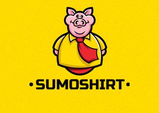 Sumoshirt豬logo標(biāo)志logo設(shè)計(jì)，品牌vi設(shè)計(jì)