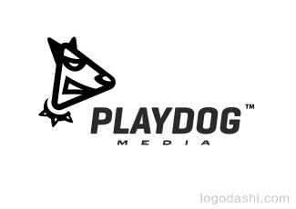 PlayDog傳媒標(biāo)志logo設(shè)計(jì)，品牌vi設(shè)計(jì)