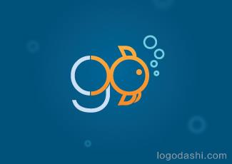 GO水族館logo標(biāo)志logo設(shè)計(jì)，品牌vi設(shè)計(jì)